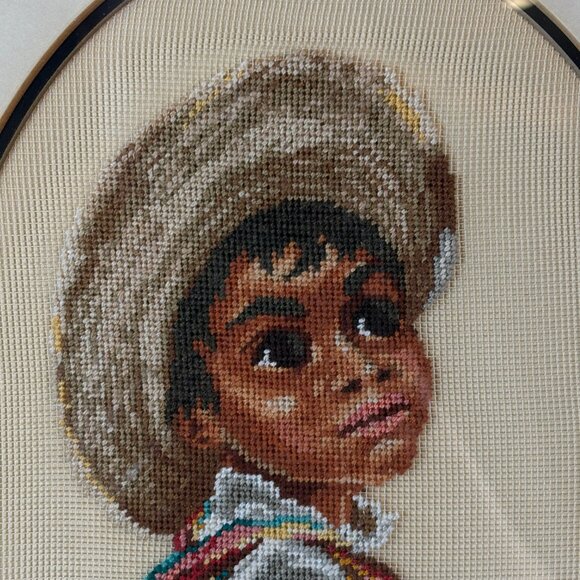 Vintage Needlepoint Art Pepe & Pepita by Jean McIntosh Set of 2 Embroidery Art - Picture 4 of 16